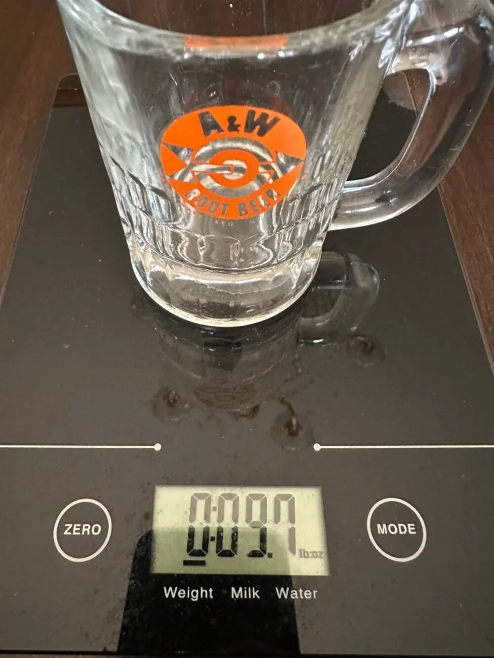 A&W Root Beer Vintage Glass Mug With Handle - Retro Orange Logo - Heavy-Duty